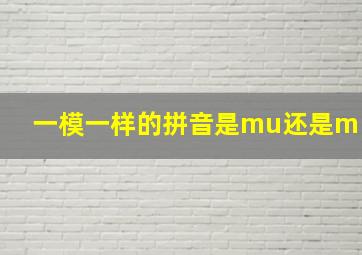 一模一样的拼音是mu还是m