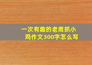 一次有趣的老鹰抓小鸡作文300字怎么写