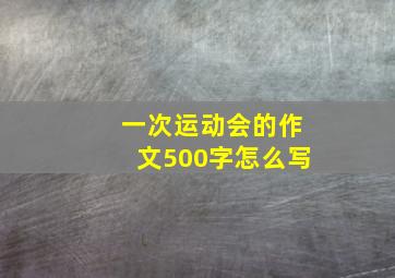 一次运动会的作文500字怎么写