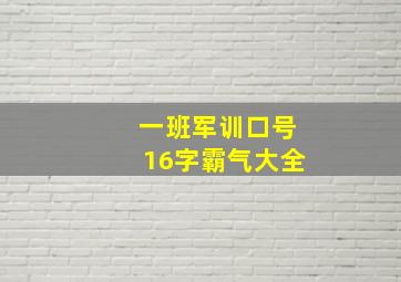 一班军训口号16字霸气大全