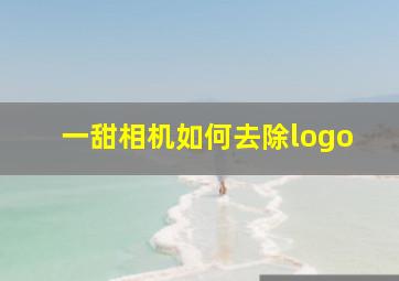 一甜相机如何去除logo