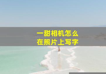 一甜相机怎么在照片上写字