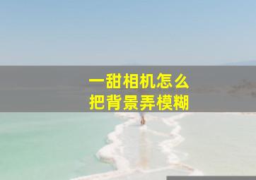 一甜相机怎么把背景弄模糊