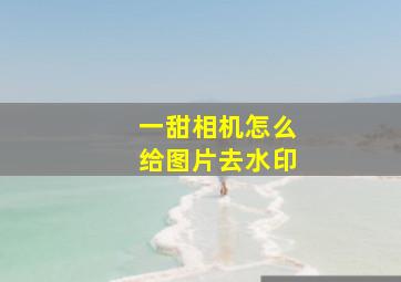 一甜相机怎么给图片去水印