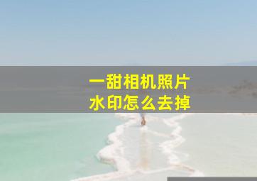 一甜相机照片水印怎么去掉