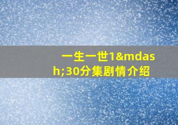 一生一世1—30分集剧情介绍