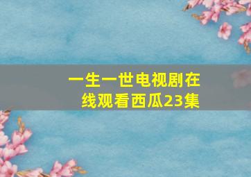 一生一世电视剧在线观看西瓜23集