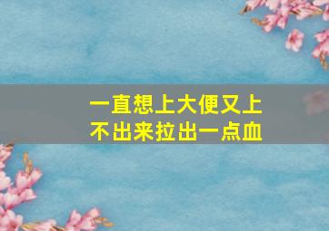 一直想上大便又上不出来拉出一点血