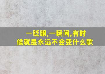 一眨眼,一瞬间,有时候就是永远不会变什么歌