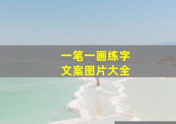 一笔一画练字文案图片大全