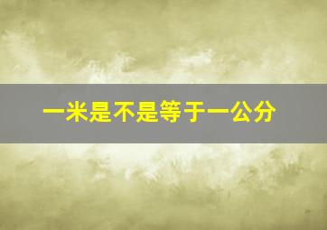 一米是不是等于一公分