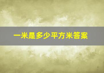 一米是多少平方米答案