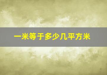 一米等于多少几平方米