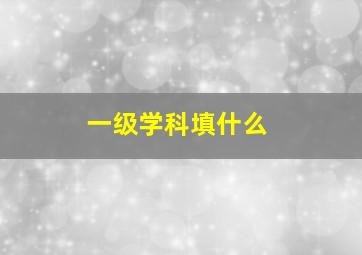 一级学科填什么