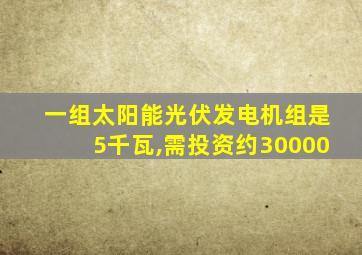 一组太阳能光伏发电机组是5千瓦,需投资约30000