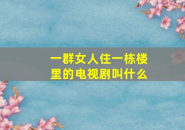 一群女人住一栋楼里的电视剧叫什么