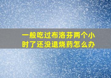 一般吃过布洛芬两个小时了还没退烧药怎么办