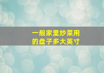 一般家里炒菜用的盘子多大英寸