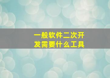 一般软件二次开发需要什么工具