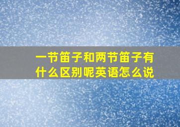 一节笛子和两节笛子有什么区别呢英语怎么说