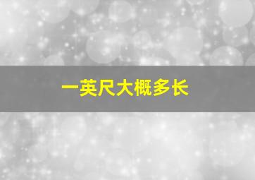 一英尺大概多长