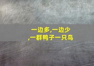 一边多,一边少,一群鸭子一只鸟