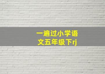 一遍过小学语文五年级下rj