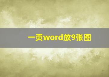 一页word放9张图