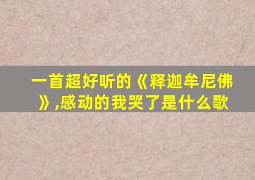 一首超好听的《释迦牟尼佛》,感动的我哭了是什么歌