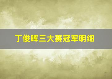 丁俊晖三大赛冠军明细