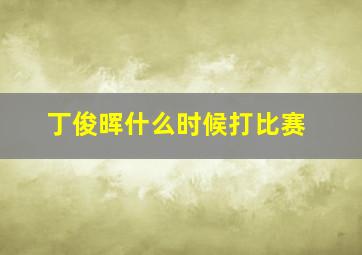 丁俊晖什么时候打比赛