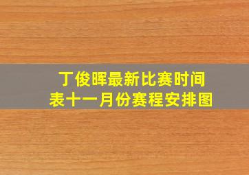 丁俊晖最新比赛时间表十一月份赛程安排图