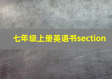 七年级上册英语书section