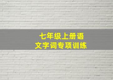 七年级上册语文字词专项训练