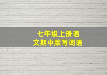 七年级上册语文期中默写词语