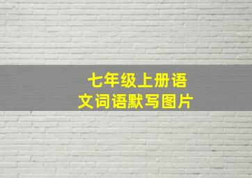 七年级上册语文词语默写图片