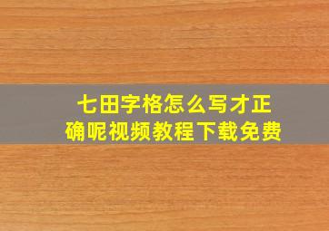 七田字格怎么写才正确呢视频教程下载免费