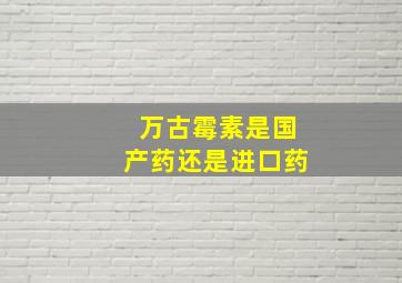 万古霉素是国产药还是进口药