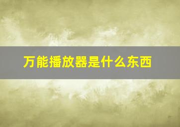 万能播放器是什么东西