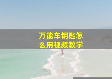 万能车钥匙怎么用视频教学