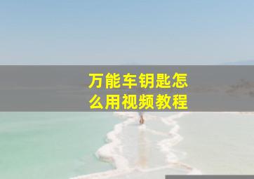 万能车钥匙怎么用视频教程