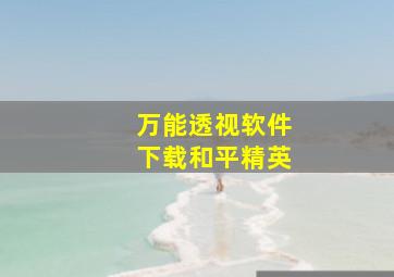 万能透视软件下载和平精英