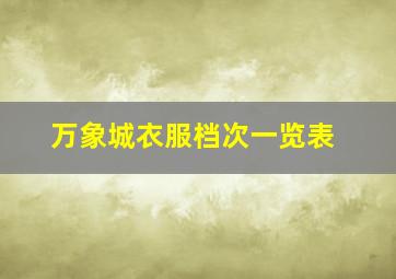 万象城衣服档次一览表