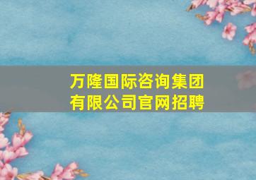 万隆国际咨询集团有限公司官网招聘