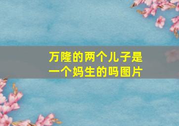 万隆的两个儿子是一个妈生的吗图片