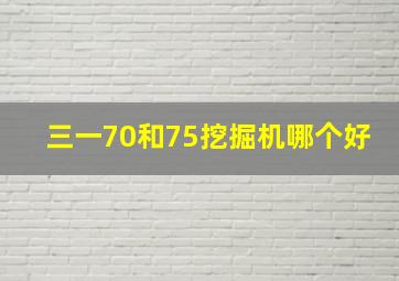 三一70和75挖掘机哪个好