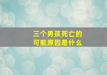 三个男孩死亡的可能原因是什么