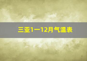 三亚1一12月气温表