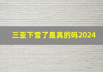 三亚下雪了是真的吗2024