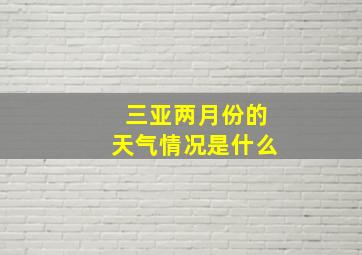 三亚两月份的天气情况是什么